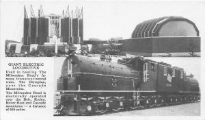 Electric Locomotive Olympia CM&StP Railroad Chicago Worlds Fair 1933 postcard