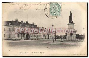 Postcard Old Chartres La Place Des Epars