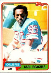 1981 Topps Football Card Carl Roaches Houston Oilers sk10346
