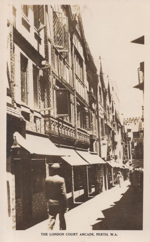 The London Court Arcade Perth Australia Real Photo Postcard