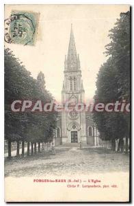 Old Postcard Forges les Eaux S Inf the church