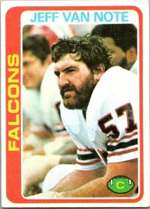 1978 Topps Football Card Jeff Van Note Atlanta Falcons sk7260