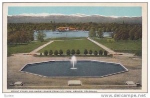 Mount Evans and Snowy Range from city park, Denver, Colorado, 10-20s