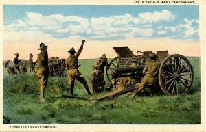 U S Army - Three Inch Gun In Action