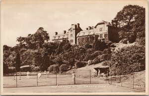 The Grange Hotel Grange Over Sands Cumbria UK Tennis Unused Sepia Postcard F15