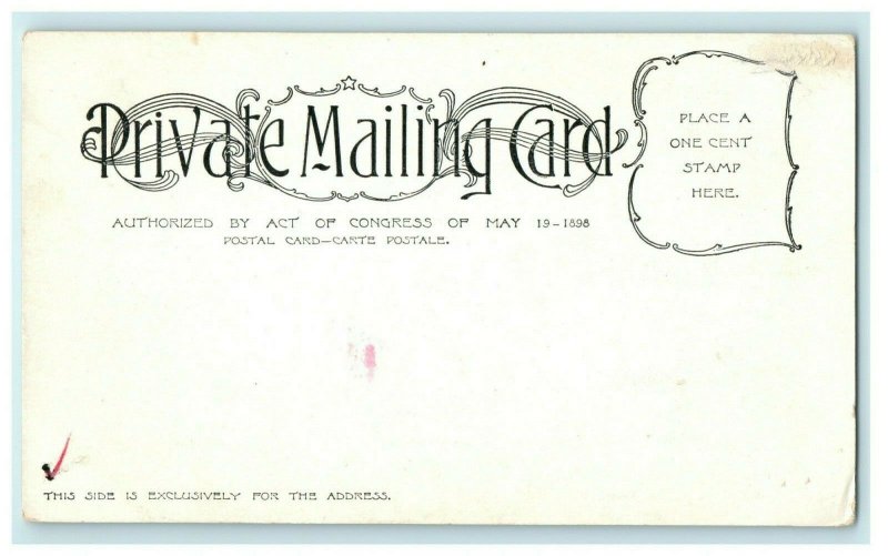 Independence Hall From Square 1903 Personal Message Antique Vintage Postcard