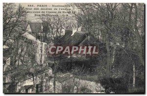 Postcard Old Hunting Paris Montmartre View of the gardens of the & # 39ancien...