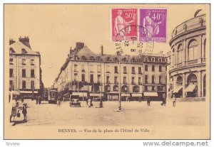 Rennes , France , PU-1936 : Vue de la Place de l'Hotel de Ville