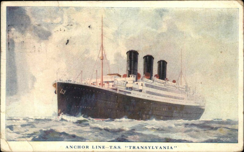 National Tours Anchor Line T.S.S. Transylvania Steamer 1932 Ship Cancel PC