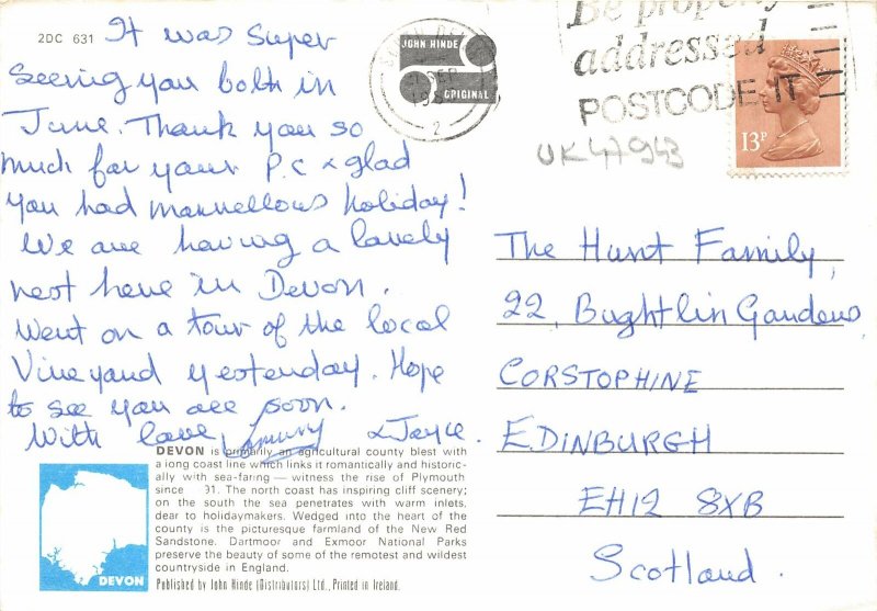 uk47943 greetings from devon uk map