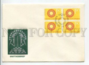445844 Liechtenstein 1966 year FDC Sun block of four stamps