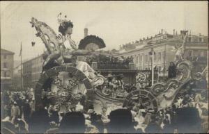 Nice France Elaborate Carnival Parade Float c1900 Real Photo Postcard #3