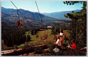 Vtg Utah UT Mt Majestic Double Chair Lift Brighton Basin Summer View Postcard