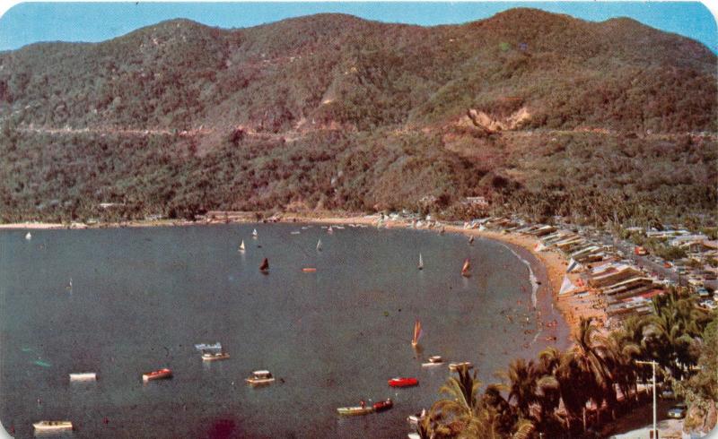 ACAPULCO MEXICO PANORAMICA DE LA BAHIA DE PUERTO MARQUES POSTCARD 