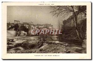 Old Postcard and Vaison the Roman bridge