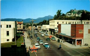 1950s Business Section Prince Rupert B.C. Canada Old Cars Postcard