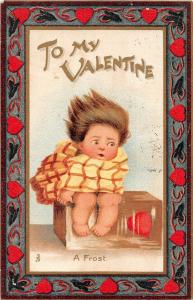 D37/ Valentine's Day Love Holiday 2 Postcard 1910 Greene Johnson Heart Border 2