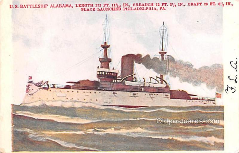 US Battleship Alabama Military Battleship Unused 