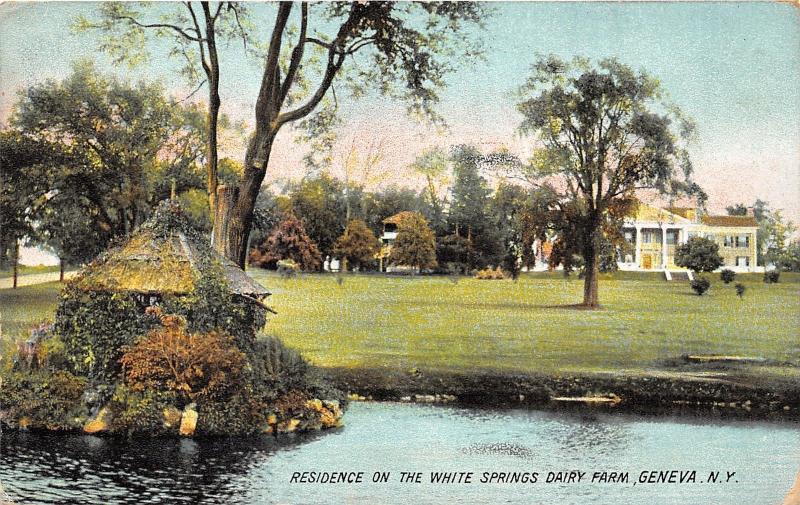 Geneva New York~Residence @ White Springs Dairy Farm~UNIQUE PAVILION~1908 PC