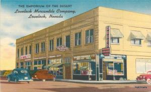 1940s Department Store Lovelock Mercantile Autos Colorpicture postcard 9098