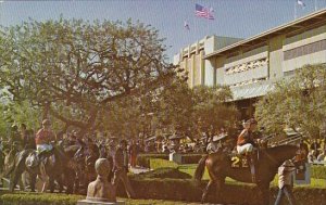 Racings Finest Thoroughbreds Leave The Walking Ring Amidst Santa Anitas Paddo...