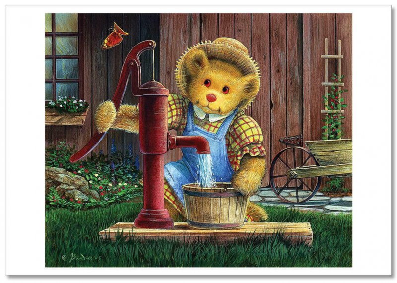 TEDDY BEAR CORNER Toys Life Art for Child by J. Bindon Russian Modern Postcard