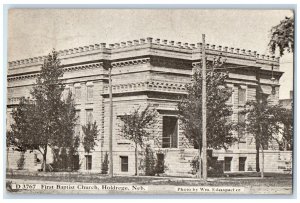 1911 First Baptist Church Exterior Building Holdrege Nebraska Vintage Postcard 