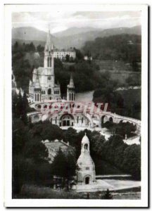 Modern Postcard Lourdes basilica monument INTERALLIE bird's eye view