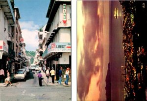 2~4X6 Postcards Fort-de-France, Martinique VICTOR HUGO STREET SCENE & NIGHT VIEW