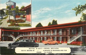 Linen Roadside Postcard The B Gay Motel Reno NV