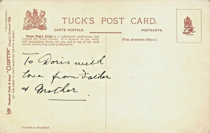 BLACKPOOL LANCASHIRE ENGLAND~UNCLE TOMS CABIN~TUCK OILETTE 7398 POSTCARD