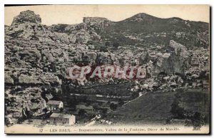 Old Postcard The Vallon Leases of decor Fountain Mireille