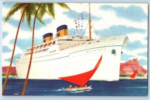 San Francisco California CA Postcard Matson Lines Luxury Liner Matsonia c1940's