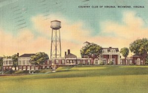 Country Club of Virginia - Richmond, Virginia Linen Postcard