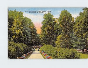 Postcard Main Entrance Henry Timrod Park Florence South Carolina USA