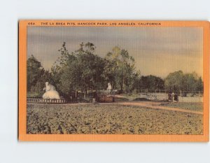 Postcard The La Brea Pits, Hancock Park, Los Angeles, California