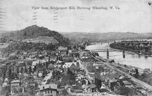 Panorama from Bridgeport Hill Wheeling West Virginia 1914 postcard