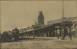 Haverhill MA RR Train at Station c1905 Real Photo Postcard