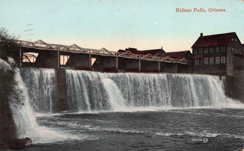 Rideau Falls, Ottawa, Ontario, Canada, Early Postcard, Used in 1910