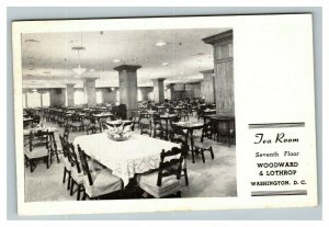 Vintage 1947 Postcard Tea Room 7th Floor Woodward & Lothrop Washington DC