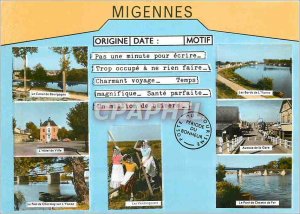 Modern Postcard Migennes The Burgundy canal Yonne The Edges