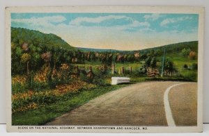 Hagerstown and Hancock Md, Scene on the National Highway Postcard B16