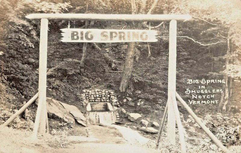 SMUGGLERS NOTCH VERMONT~BIG SPRING~REAL PHOTO POSTCARD