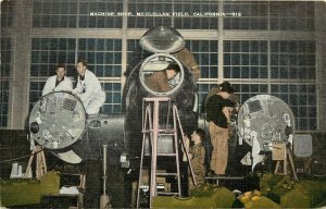 Linen Postcard; Machine Shop, McClellan Field Air Force Base Sacramento CA