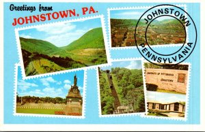 Pennsylvania Greetings From Johnstown Multi View Stamp Tour