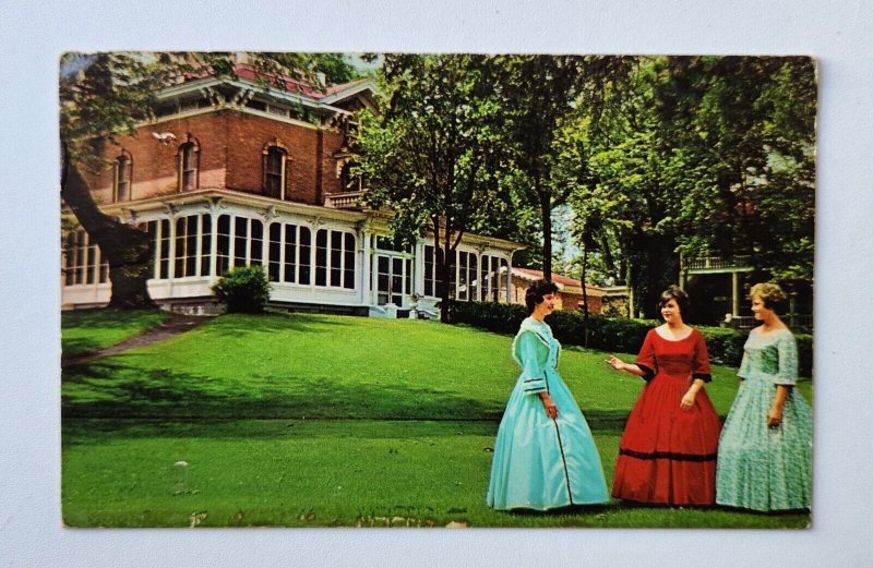 Villa Louis Costume Guides Tours Prairie du Chien WI Postcard Posted 1967