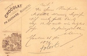 Switzerland Chocolat Suchard Advertising 1896 Factory postal stationery B991