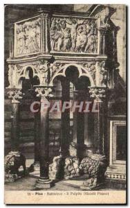 Postcard Old Pisa Battistero Il Pulpito Niccolo Pisano Lion