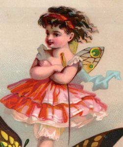 1880s A. Schilling & Co Pioneer Baking Powder Fairy On Butterfly CA F59