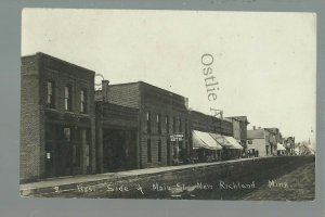 New Richland MINNESOTA RPPC 1915 MAIN STREET nr Albert Lea Waseca Owatonna